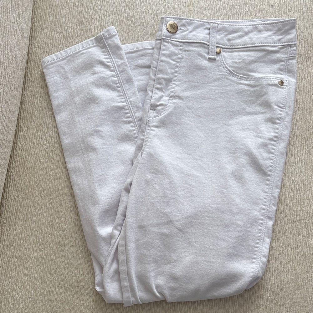 1822 White Denim High Rise Straight Leg Women's Jeans Size 14 XL Summer Coastal